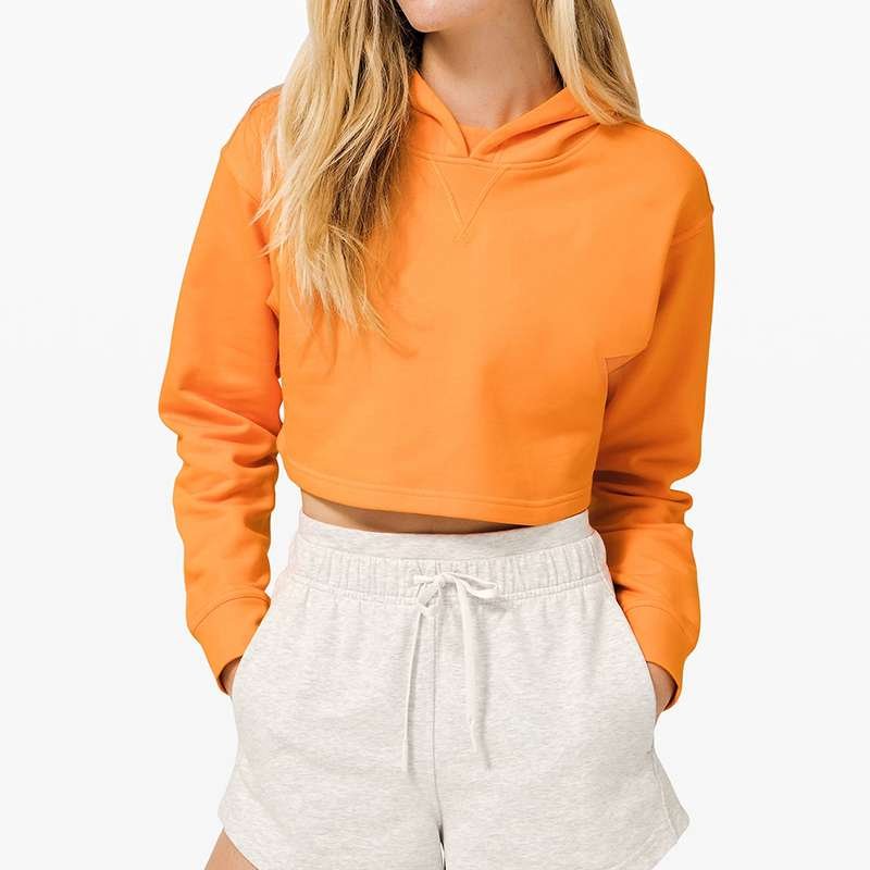 Loose Fit Womens Crop Hoodie